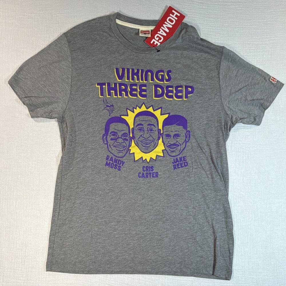 Homage Minnesota Vikings Three Deep Moss/Carter/Reed Football Shirt Men’s M